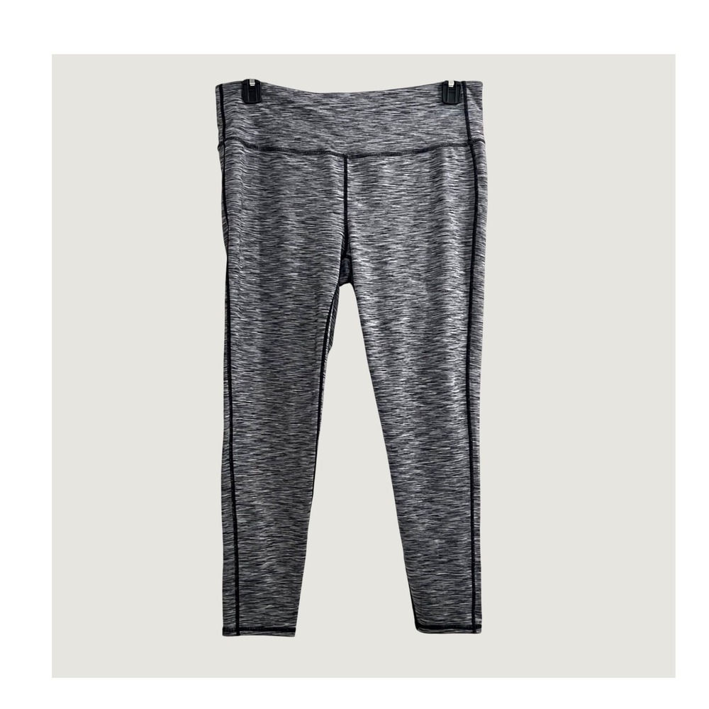 Athleta Grey Space Dye Athletic Leggings XL High Rise Yoga Running Tights